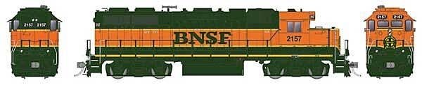 EMD GP38 Low Nose - Sound and DCC -- Burlington Northern Santa Fe 2162 (H1, green, orange), HO, Rapido Trains Inc 38534