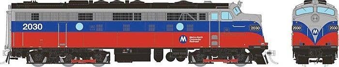 EMD FL9 - Sound & DCC -- Metro North 2030 (red, blue, silver), HO, Rapido Trains Inc 14572