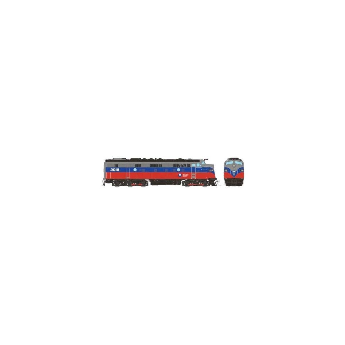 EMD FL9 Rebuilt/Modernized Version - Sound and DCC -- Metro North 2018 (red, blue, silver), HO, Rapido Trains Inc 14625