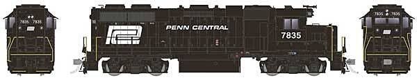 EMD GP38 Low Nose - Sound and DCC -- Penn Central 7848 (black, white, large logo), HO, Rapido Trains Inc 38523