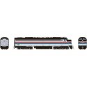 Rebuilt EMD E8A with Head-End Power HEP - LokSound & DCC -- Amtrak 498 (Phase II, silver, red, blue, white, black), HO, Rapido T