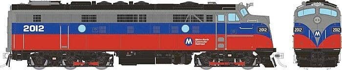 EMD FL9 Rebuilt/Modernized Version - Sound and DCC -- Metro North 2012 (red, blue, silver), HO, Rapido Trains Inc 14624