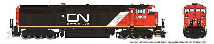 GE Dash 8-40CM - Sound and DCC -- Canadian National 2429 (black, white, red, Website Logo), HO, Rapido Trains Inc 24508
