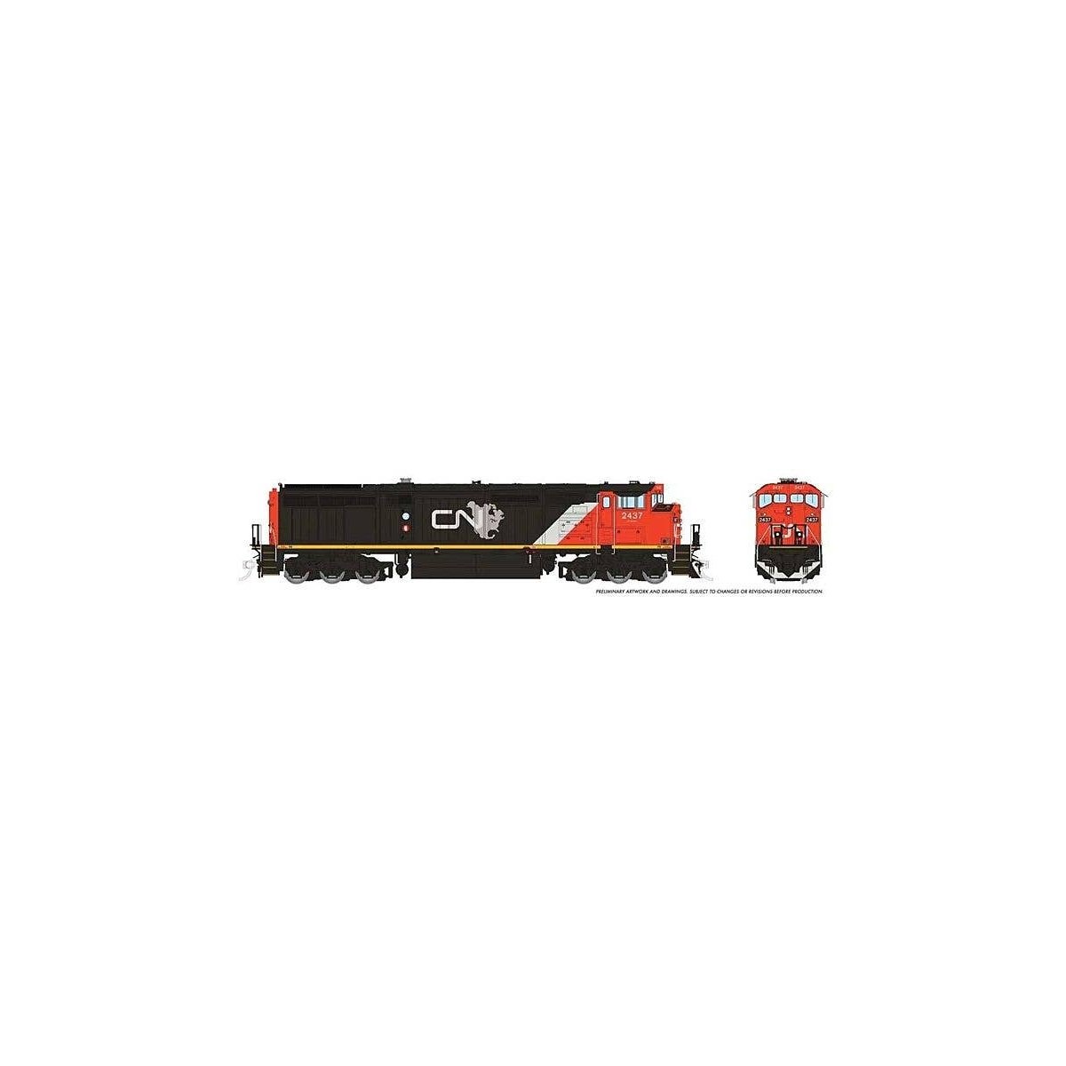 GE Dash 8-40CM - Sound and DCC -- Canadian National 2437 (black, white, red, gray, North America Logo), HO, Rapido Trains Inc 24