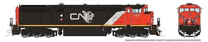 GE Dash 8-40CM - Sound and DCC -- Canadian National 2437 (black, white, red, gray, North America Logo), HO, Rapido Trains Inc 24