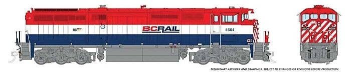 GE Dash 8-40CM - Sound and DCC -- British Columbia Railway 4607 (red, white, blue), HO, Rapido Trains Inc 24515