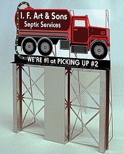 I.F. Art & Sons Roadside Billboard -- Suitable for HO/O Scales - 2-7/16 x 4-5/16′ 6.2 x 10.9cm, HO, Micro Structures 1281