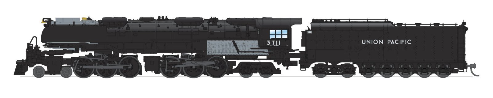 REFURBISHED R8652 UP Challenger 4-6-6-4, 3711, Black & Graphite, Oil Tender, w/ wind wings, No-Sound / DCC-Ready, N, BLI, 8652