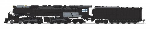 UP Challenger 4-6-6-4, Unlettered, Black & Graphite, Oil Tender, w/ Wind Wings, No-Sound / DCC-Ready, N, BLI, 8662