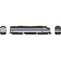 Rebuilt EMD E8A with Head-End Power HEP - LokSound & DCC -- Metro North 497 (Ex-Amtrak Phase II, silver, red, blue, white, black