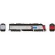 Rebuilt EMD E8A with Head-End Power HEP - LokSound & DCC -- Amtrak 499 (Phase I silver, red, blue, white, black Large Arrow Logo