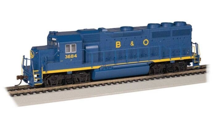 EMD GP40 - Sound and DCC - Sound Value -- Baltimore & Ohio 3684 (blue, yellow), HO, Bachmann Industries 66308