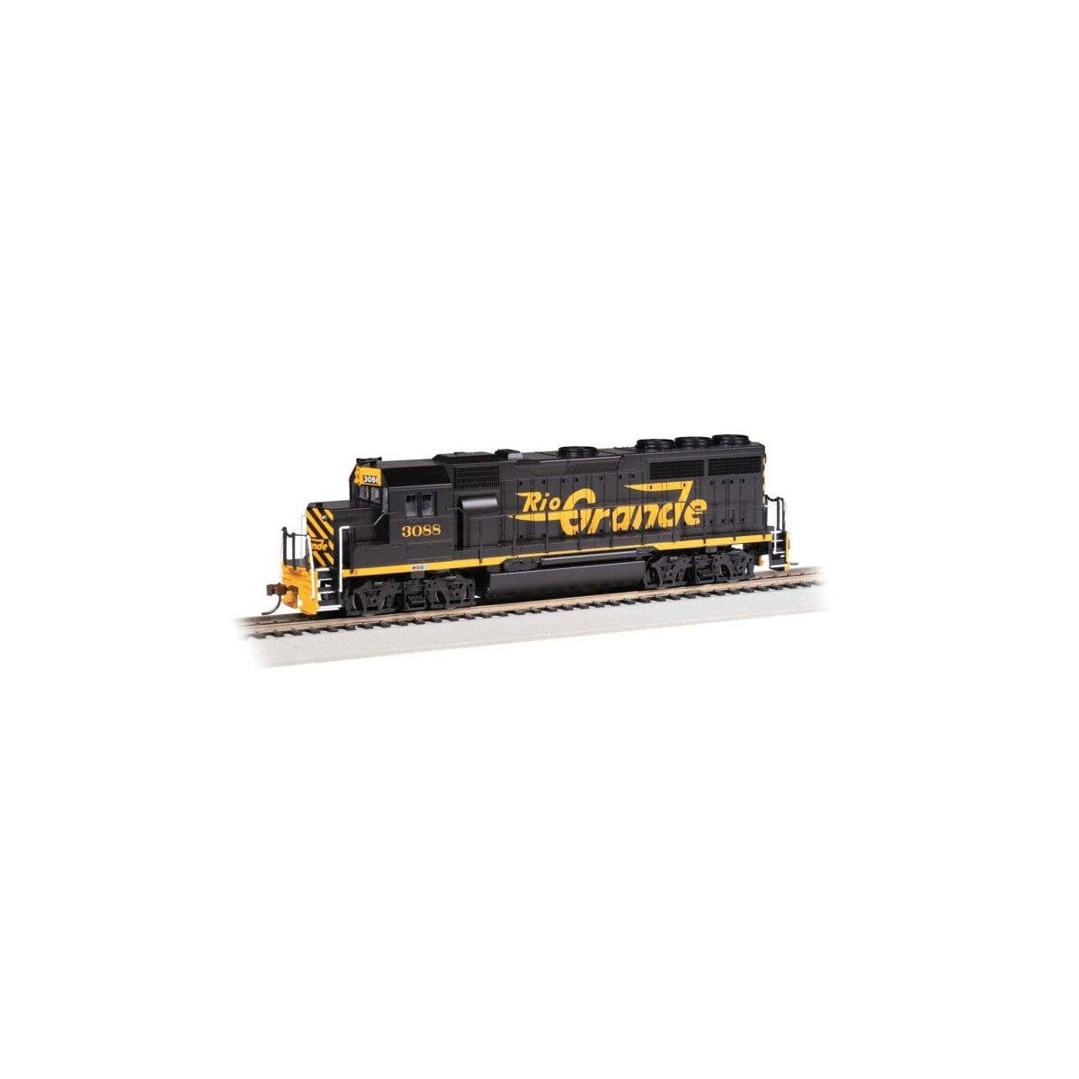 EMD GP40 - Sound and DCC -- Denver & Rio Grande Western 3088 (black, Aspen Gold, Large Flying Grande), HO, Bachmann Industries 6