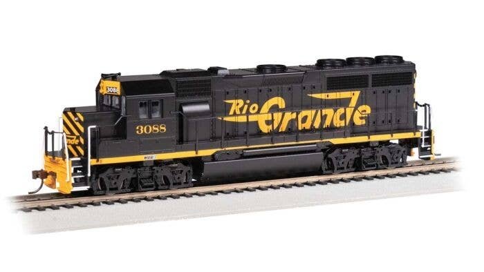 EMD GP40 - Sound and DCC -- Denver & Rio Grande Western 3088 (black, Aspen Gold, Large Flying Grande), HO, Bachmann Industries 6
