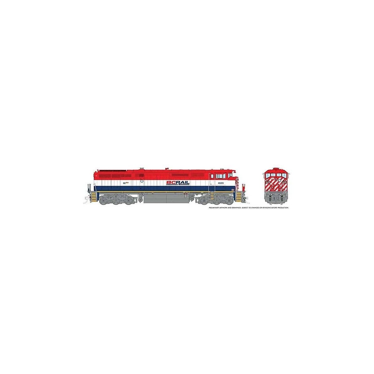 GE Dash 8-40CM - Sound and DCC -- British Columbia Railway 4621 (red, white, blue, yellow Frame Stripe), HO, Rapido Trains Inc 2