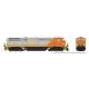 GE Dash 8-40CM - Sound and DCC -- Quebec, North Shore & Labrador 401 (gray, orange), HO, Rapido Trains Inc 24523