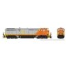 GE Dash 8-40CM - Sound and DCC -- Quebec, North Shore & Labrador 401 (gray, orange), HO, Rapido Trains Inc 24523