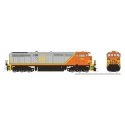GE Dash 8-40CM - Sound and DCC -- Quebec, North Shore & Labrador 403 (gray, orange), HO, Rapido Trains Inc 24525