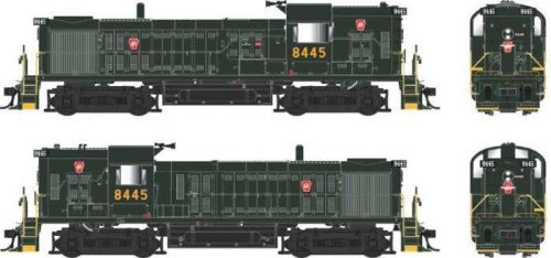 Alco RS3 Hammerhead High Hood - ESU LokSound and DCC -- Pennsylvania Railroad 8445 (No Trainphone Antenna, Brunswick Green, Smal