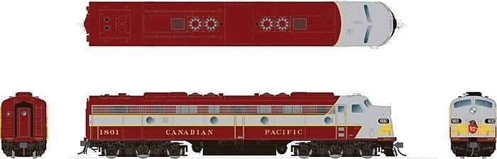 EMD E8A - Sound and DCC -- Canadian Pacific 1800 (maroon, gray, yellow Block Lettering), HO, Rapido Trains Inc 28512