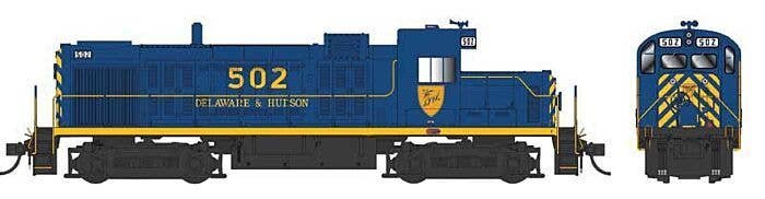 Alco D&H RS3m Chop Nose - LokSound 5 & DCC -- Delaware & Hudson 502 (solid blue, yellow), HO, Bowser Manufacturing Co. 25368