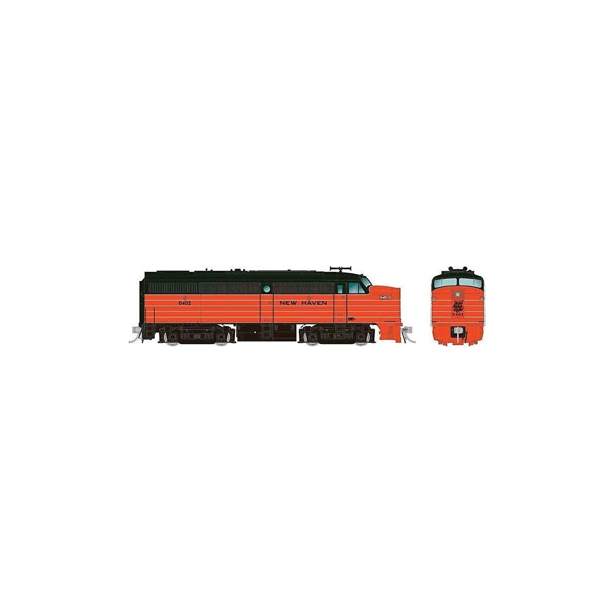 Alco FA1 - LokSound and DCC -- New Haven 0429 (As Delivered, orange, green, silver), HO, Rapido Trains Inc 37526