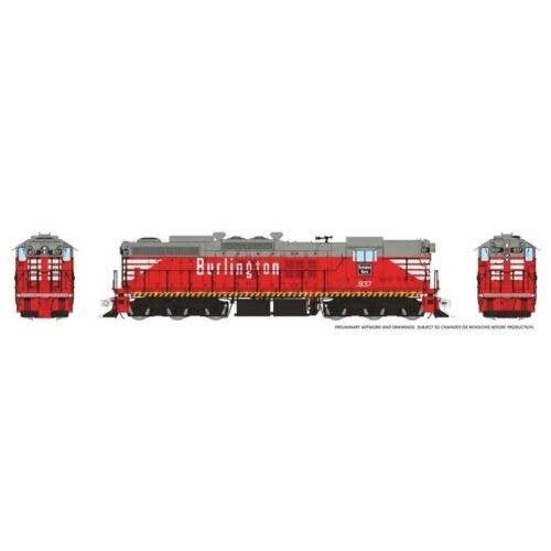 EMD SD9 High Nose - ESU LokSound and DCC -- Chicago, Burlington & Quincy 837 (Chinese Red, gray, white), HO, Rapido Trains Inc 5