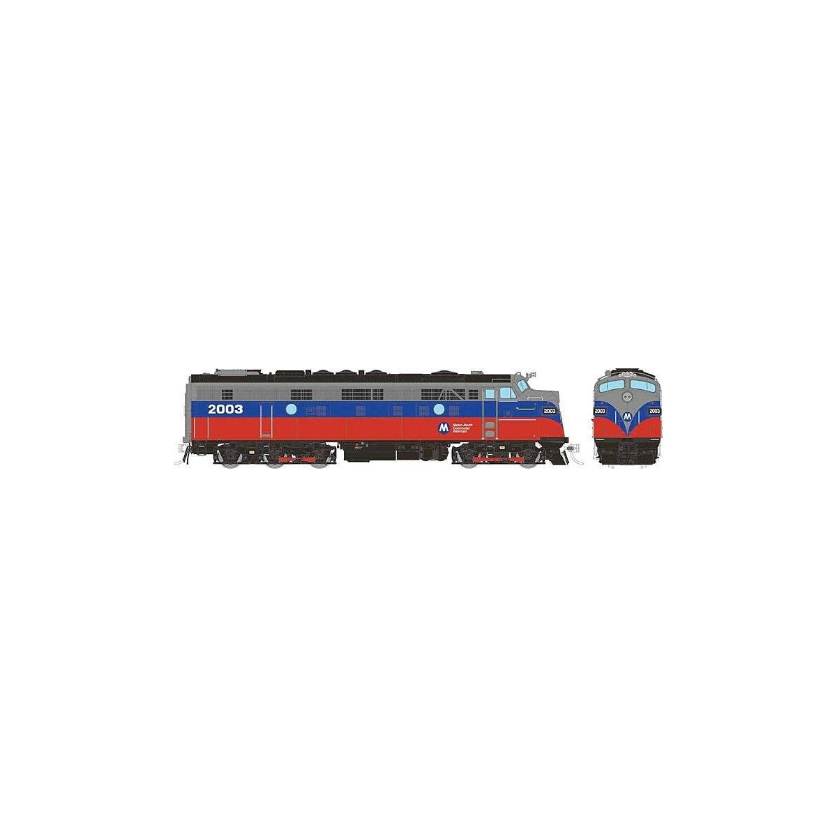 EMD FL9 Rebuilt/Modernized Version - Sound and DCC -- Metro North 2003 (red, blue, silver), HO, Rapido Trains Inc 14622