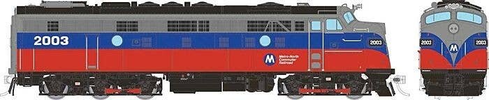 EMD FL9 Rebuilt/Modernized Version - Sound and DCC -- Metro North 2003 (red, blue, silver), HO, Rapido Trains Inc 14622