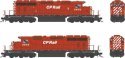 GMD SD40-2 - LokSound 5 and DCC - Executive Line -- Canadian Pacific 5671 (Action Red, white, black, No Multimark, 8′ Stripes)