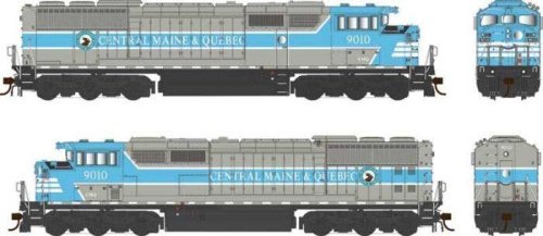 GMD SD40-2F - LokSound 5 and DCC - Executive Line -- Central Maine & Quebec 9023 (gray, blue), HO, Bowser Manufacturing Co. 2535