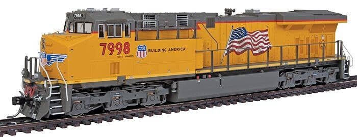 GE C45ACTE GEVO w/LokSound & DCC -- Union Pacific (Armour Yellow, gray, US Flag, Building America Logo), HO, Intermountain Railw
