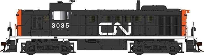 Alco RS3 - LokSound & DCC -- Canadian National 3035 (black, red, white, Large Noodle Logo), HO, Bowser Manufacturing Co. 25254