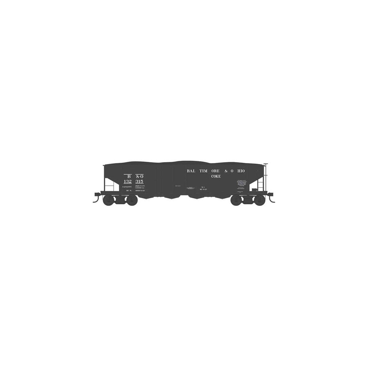 Class H21a 4-Bay Hopper with Clamshell Doors - Ready to Run - Baltimore & Ohio - H0 - Walthers 6-42998
