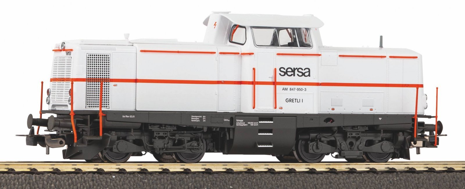 Sound Diesel Locomotive Am 847 Sersa V, incl. PIKO Sound Decoder, HO, PIKO 52334