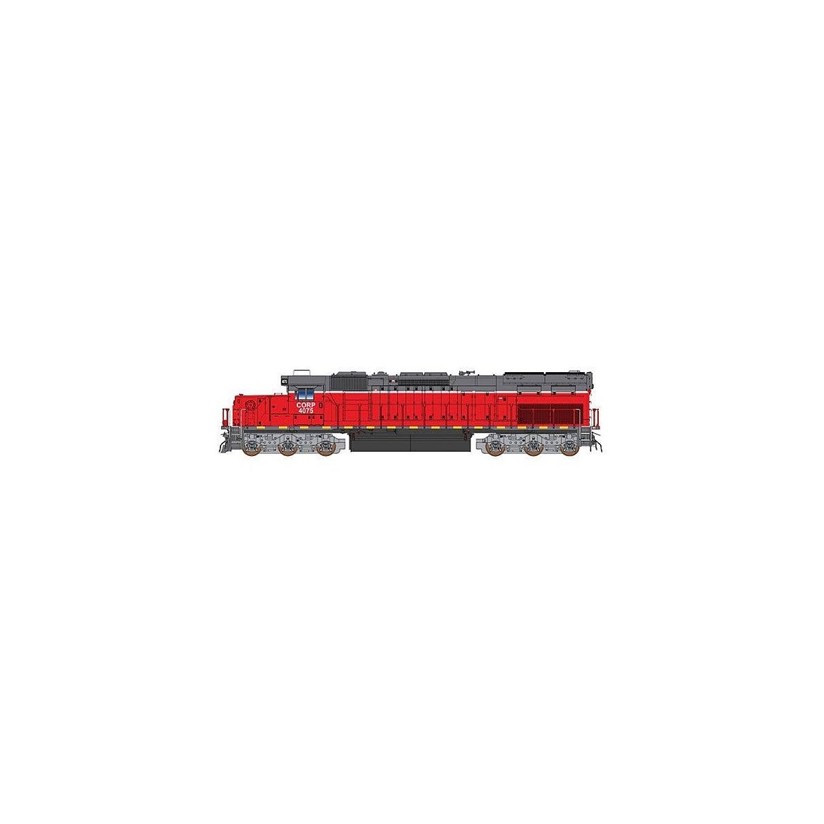EMD SD40T-2 Tunnel Motor Snoot w/LokSound & DCC -- Central Oregon & Pacific CORP (red, gray), HO, Intermountain Railway Company 