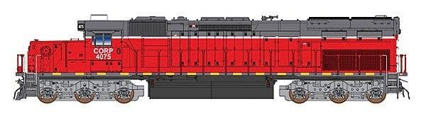 EMD SD40T-2 Tunnel Motor Snoot w/LokSound & DCC -- Central Oregon & Pacific CORP (red, gray), HO, Intermountain Railway Company 