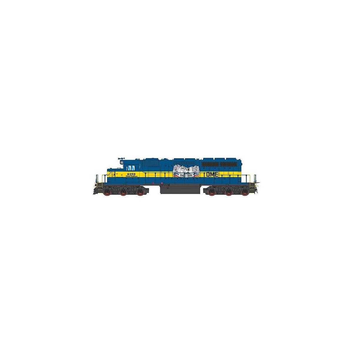 EMD SD40-2 w/LokSound & DCC -- Dakota, Minnesota & Eastern 6359 (blue, yellow, Mount Rushmore Commemorativ, HO, Intermountain Ra