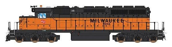 EMD SD40-2 w/LokSound & DCC -- Milwaukee Road (orange, black), HO, Intermountain Railway Company 49389S