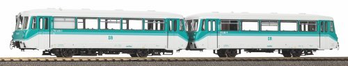 Diesel Railcar BR 772 + Cab Car Mint Green DR IV + DSS PluX22, HO, PIKO 52896