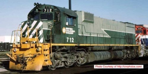 Montreal Locomotive Works M630 - LokSound & DCC - Executive Line -- British Columbia Railway 707 (2-Tone Green Nose Stripes, Ins