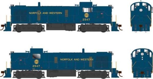 Alco RS3 Phase 3 - LokSound & DCC -- Norfolk & Western 2554 (Ex-NKP, blue, yellow, Hamburger Logo), HO, Bowser Manufacturing Co.