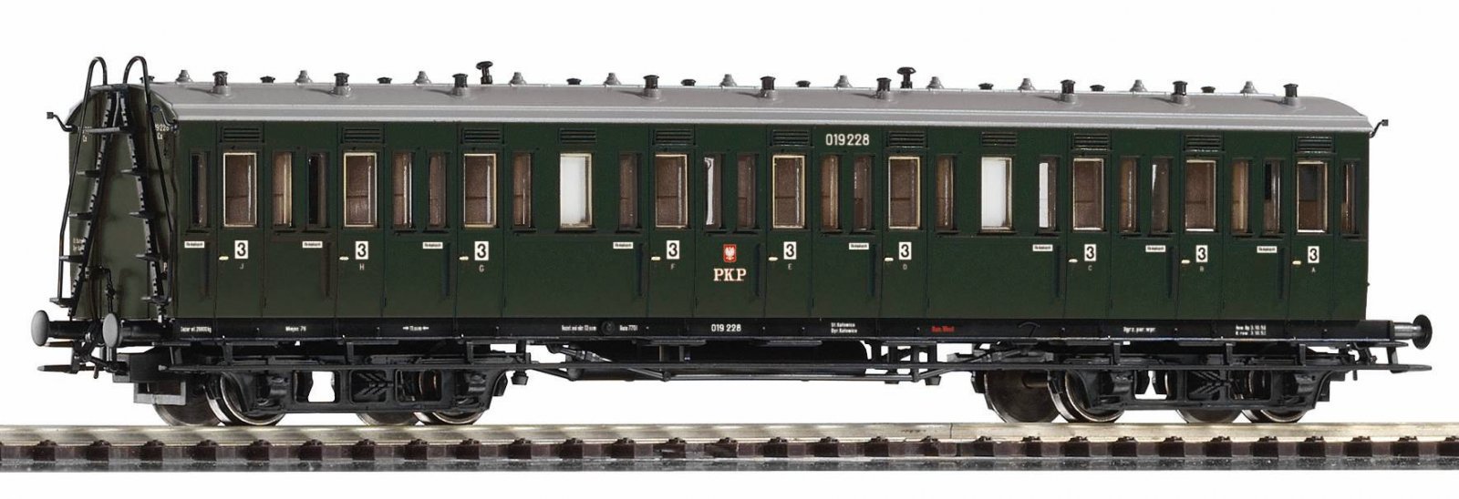 Compartment Car 2. Class PKP III, HO, PIKO 53330