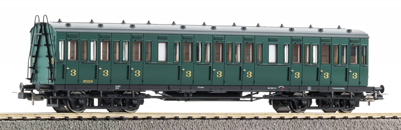 Compartment Car 3. Class SNCB III o. Bhs, HO, PIKO 53349