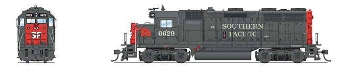 EMD GP35 Low Nose - Standard DC - Stealth -- Southern Pacific 6629 (gray, red), HO, Broadway Limited Imports 8228