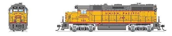 EMD GP35 Low Nose - Standard DC - Stealth -- Union Pacific 743 (Armour Yellow, gray, red), HO, Broadway Limited Imports 8229