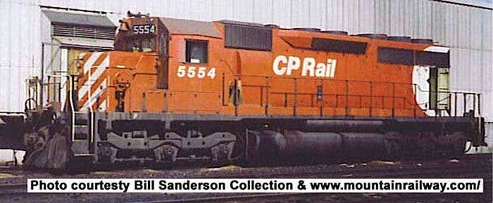 GMD SD40 - LokSound & DCC - Executive Line -- Canadian Pacific 5554 (Action Red, 8′ Stripe, Large Multimark, Ditch Lights, HO,