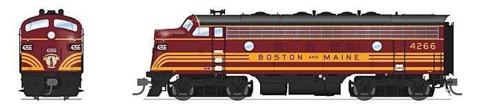 EMD F7A - Sound and DCC - Paragon4(TM) -- Boston & Maine 4268 (maroon, Harvest Gold), HO, Broadway Limited Imports 8201