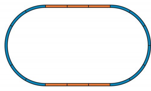 Bedding Extension sets for starter set Track A + 4 straight, HO, PIKO 55365