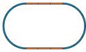 Bedding Extension sets for starter set Track A + 4 straight, HO, PIKO 55365